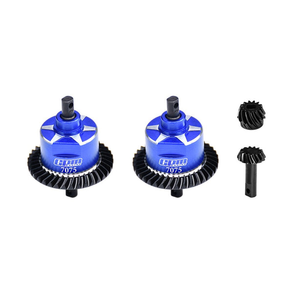 Aluminum 7075 Alloy + 4140 Carbon Steel Front & Rear Complete Differential For Traxxas 1:10 Slash 4X4 / Rustler VXL / Hoss VXL 3S / Ford F-150 / Stampede / Jato 4X4 2S 4S / 1:7 XO-01 - Blue