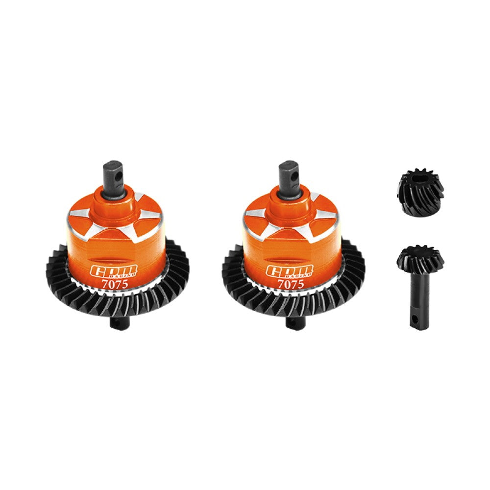Aluminum 7075 Alloy + 4140 Carbon Steel Front & Rear Complete Differential For Traxxas 1:10 Slash 4X4 / Rustler VXL / Hoss VXL 3S / Ford F-150 / Stampede / Jato 4X4 2S 4S / 1:7 XO-01 - Orange