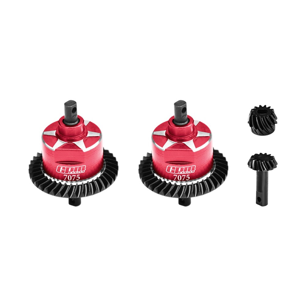 Aluminum 7075 Alloy + 4140 Carbon Steel Front & Rear Complete Differential For Traxxas 1:10 Slash 4X4 / Rustler VXL / Hoss VXL 3S / Ford F-150 / Stampede / Jato 4X4 2S 4S / 1:7 XO-01 - Red