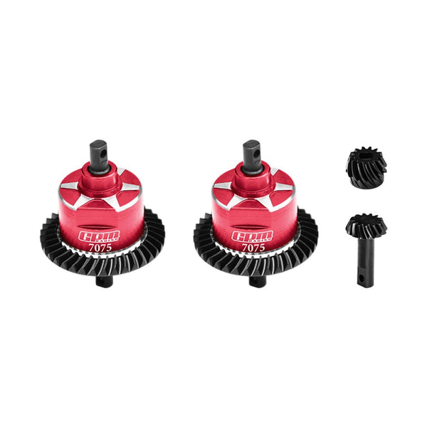 Aluminum 7075 Alloy + 4140 Carbon Steel Front & Rear Complete Differential For Traxxas 1:10 Slash 4X4 / Rustler VXL / Hoss VXL 3S / Ford F-150 / Stampede / Jato 4X4 2S 4S / 1:7 XO-01 - Red