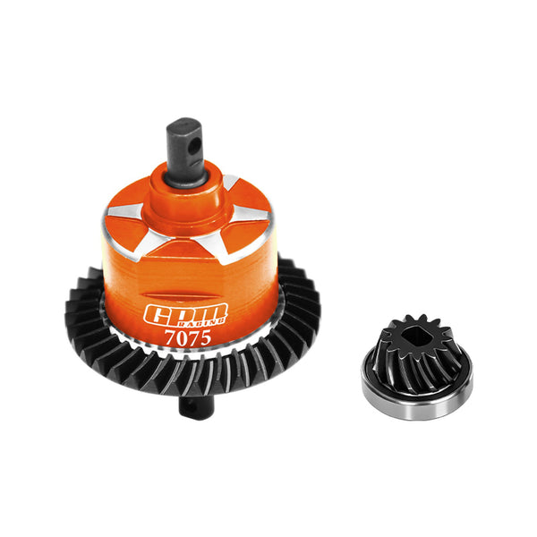 4140 Carbon Steel + Aluminum 7075 Alloy Rear Complete Differential FOR Traxxas 1:10 Slash 4X4 / Slash Low-CG / Hoss 3S / Rustler VXL / 1:7 XO-01 / 1:8 Jato 4X4 VXL Upgrade Parts - Orange