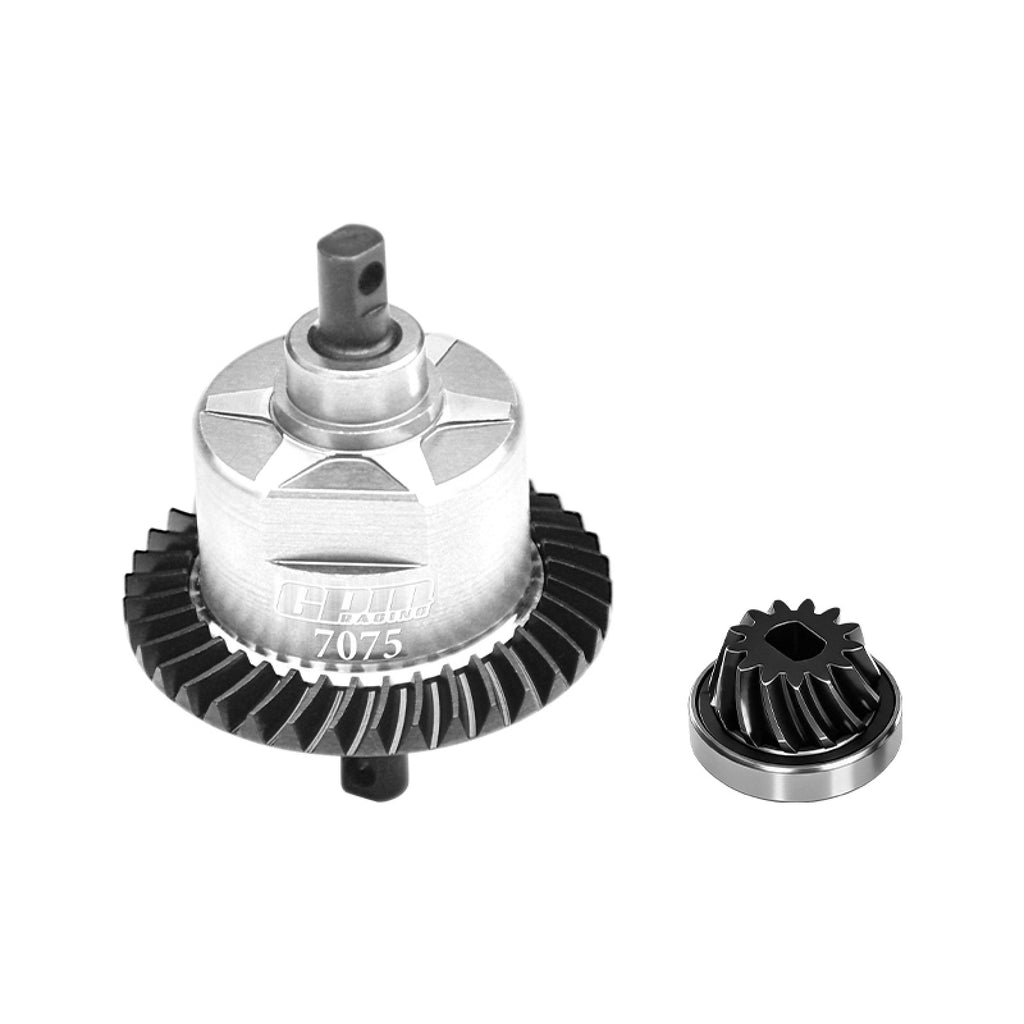 4140 Carbon Steel + Aluminum 7075 Alloy Rear Complete Differential FOR Traxxas 1:10 Slash 4X4 / Slash Low-CG / Hoss 3S / Rustler VXL / 1:7 XO-01 / 1:8 Jato 4X4 VXL Upgrade Parts - Silver