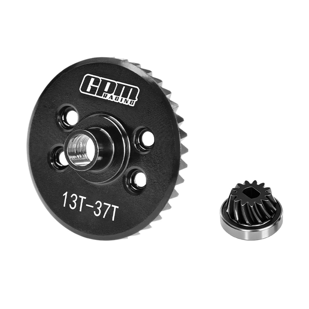 40Cr Steel Spiral-Cut 37-Tooth Ring And 13-Tooth Pinion Differential Gear Set For Traxxas 1:10 SLASH / FORD GT / CORVETTE / HOT ROD / RAPTOR PRO / MUSTANG GT / HOSS / STAMPEDE / GR SUPRA GT4 / RUSTLER