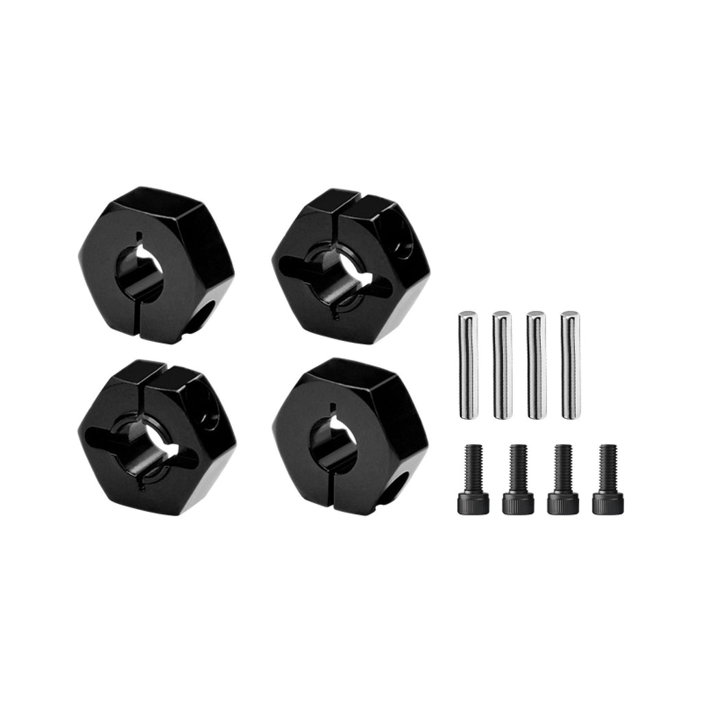 Aluminum 6061-T6 Alloy Front And Rear Clamp Type Wheel Hub 12mm For Traxxas Mini Slash Mini Rally VXL 1/10 Slash Bigfoot Jato 3.3 Rustler Stampede Drag Slash - Black