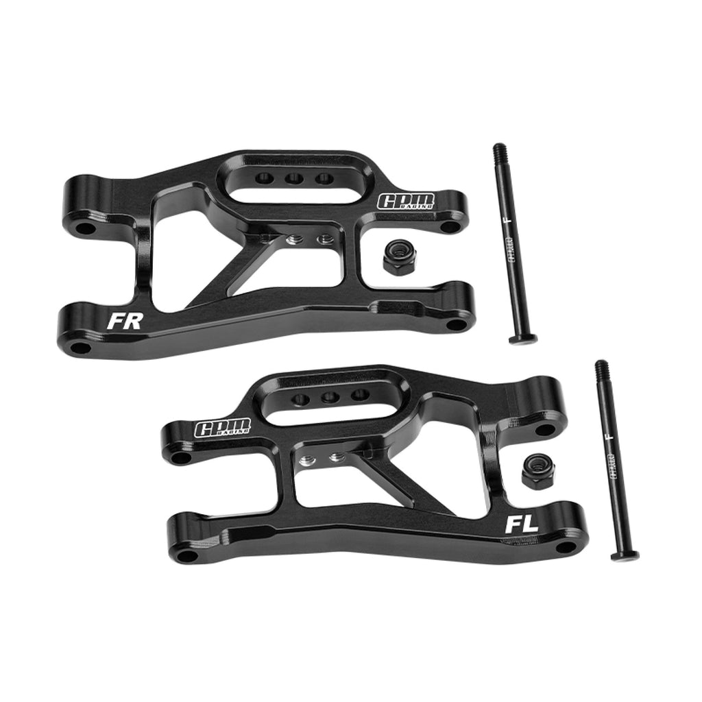 Aluminum 7075-T6 Alloy Front Lower Suspension Arms For Traxxas 1/16 Mini Slash 4X4 Short Course Truck-108164-1 Upgrades - Black