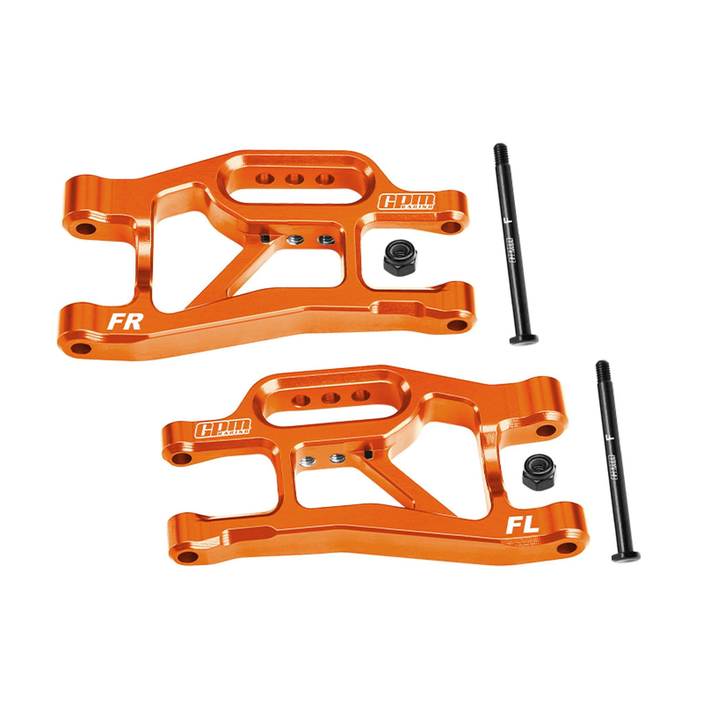 Aluminum 7075-T6 Alloy Front Lower Suspension Arms For Traxxas 1/16 Mini Slash 4X4 Short Course Truck-108164-1 Upgrades - Orange