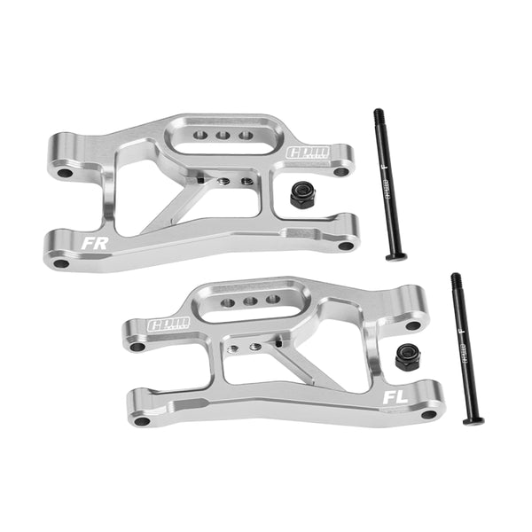 Aluminum 7075-T6 Alloy Front Lower Suspension Arms For Traxxas 1/16 Mini Slash 4X4 Short Course Truck-108164-1 Upgrades - Silver