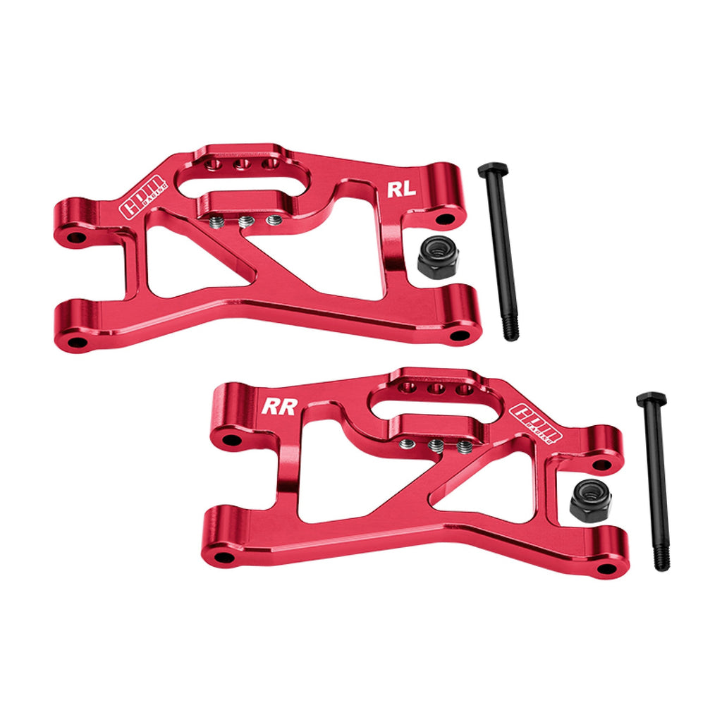 Aluminum 7075-T6 Alloy Rear Lower Suspension Arms For Traxxas 1/16 Mini Slash 4X4 Short Course Truck-108164-1 Upgrades - Red