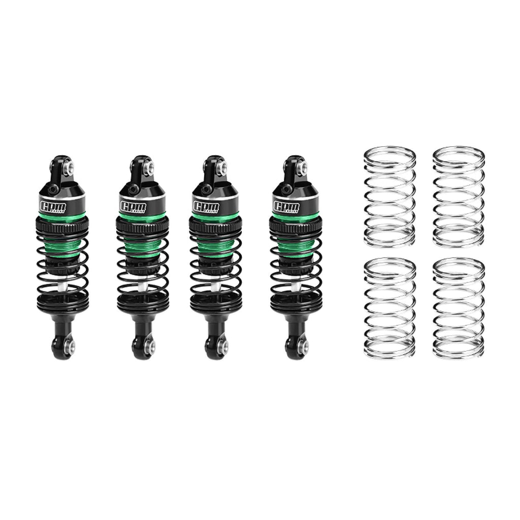 Aluminum 6061-T6 Alloy Front & Rear Adjustable Progressive Spring Shock 63mm For Traxxas Mini Slash 4X4 / Mini Rally VXL Ford RS200 Upgrades - Green