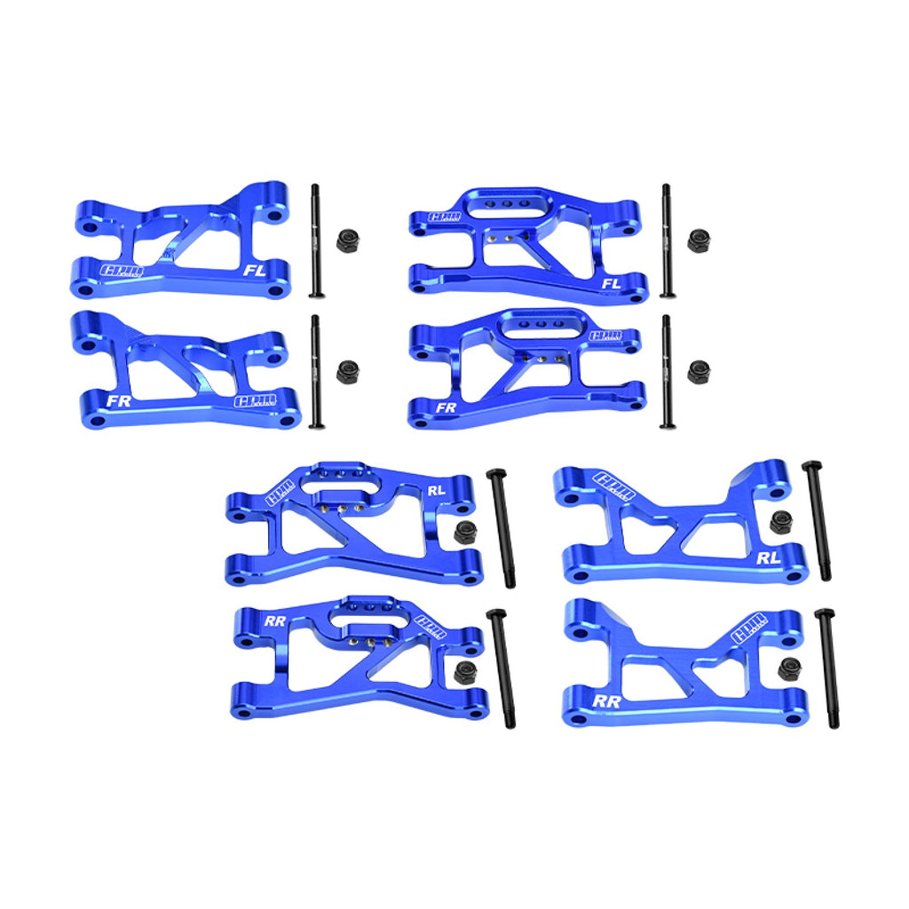 Aluminum 7075-T6 Alloy Front + Rear (Upper & Lower) Suspension Arms For Traxxas 1/16 Mini Slash 4X4 Short Course Truck-108164-1 Upgrades - Blue