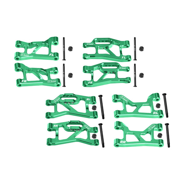 Aluminum 7075-T6 Alloy Front + Rear (Upper & Lower) Suspension Arms For Traxxas 1/16 Mini Slash 4X4 Short Course Truck-108164-1 Upgrades - Green