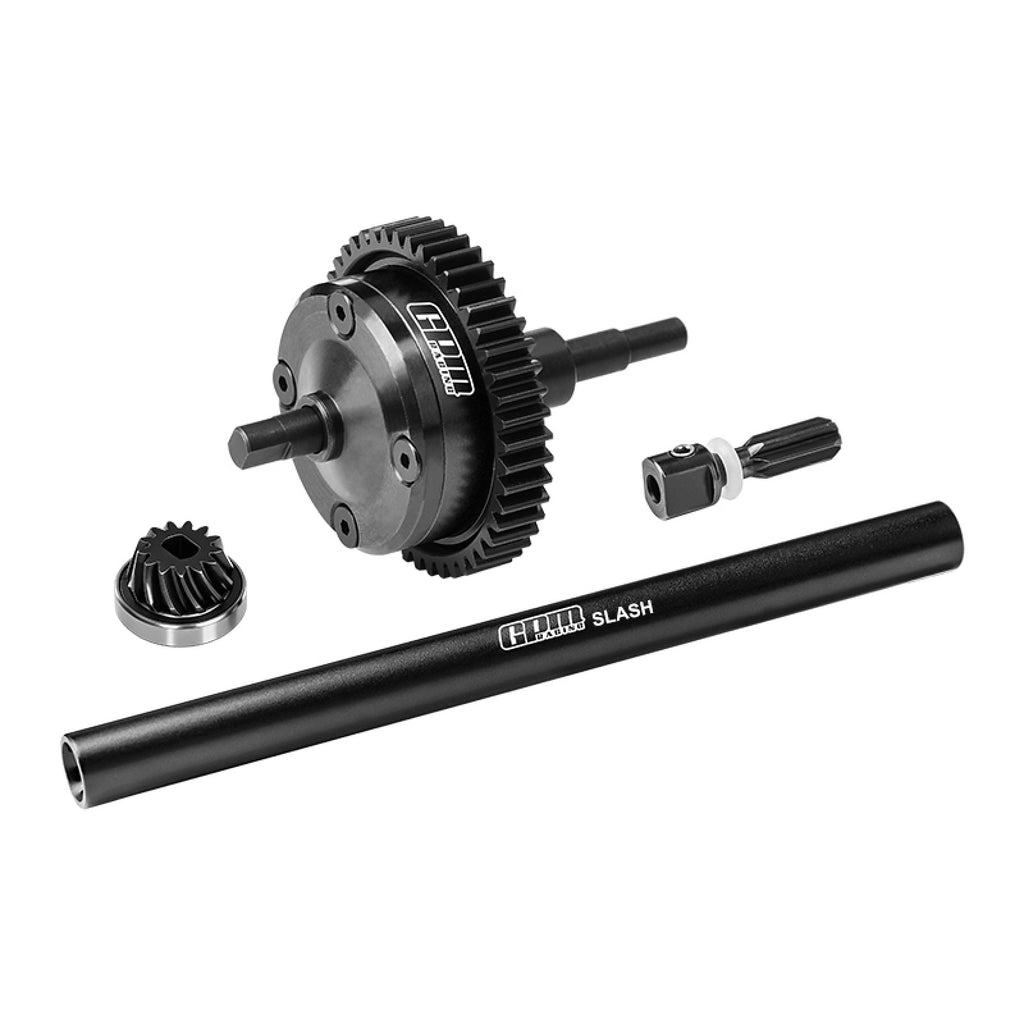 4140 Carbon Steel + Aluminum 7075 Alloy Centre Complete Differential For Traxxas 1/16 Mini Slash 4X4 Short Course Truck-108164-1 Upgrades - Black