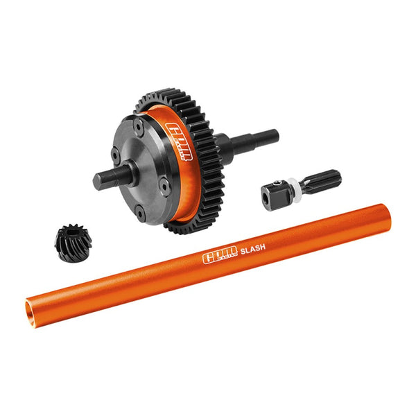 4140 Carbon Steel + Aluminum 7075 Alloy Centre Complete Differential For Traxxas 1/16 Mini Slash 4X4 Short Course Truck-108164-1 Upgrades - Orange
