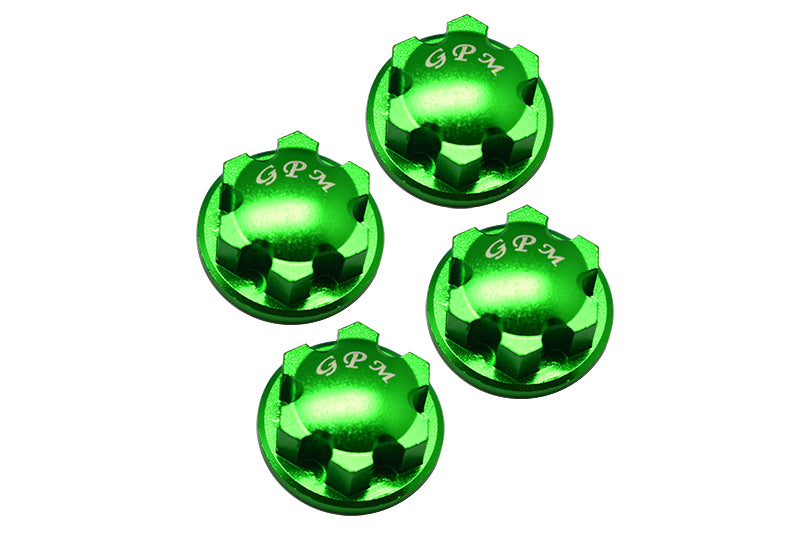 Aluminum 6061-T6 Wheel Lock For Traxxas 1:8 4WD Sledge Monster Truck 95076-4 / 1:10 E-Revo 2.0 Vxl Brushless 86086-4 - 4Pc Set Green