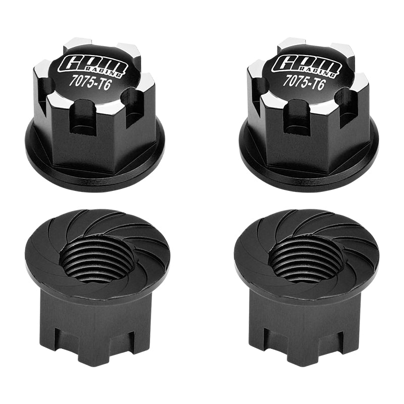 Aluminum 7075-T6 Wheel Lock For Traxxas 1:8 4WD Sledge / 1:5 X Maxx 6S / X Maxx 8S / XRT 8S / 1:10 E-Revo 2.0 VXL / 1:10 Maxx With WideMAXX - 4Pc Set Black