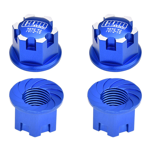 Aluminum 7075-T6 Wheel Lock For Traxxas 1:8 4WD Sledge / 1:5 X Maxx 6S / X Maxx 8S / XRT 8S / 1:10 E-Revo 2.0 VXL / 1:10 Maxx With WideMAXX - 4Pc Set Blue