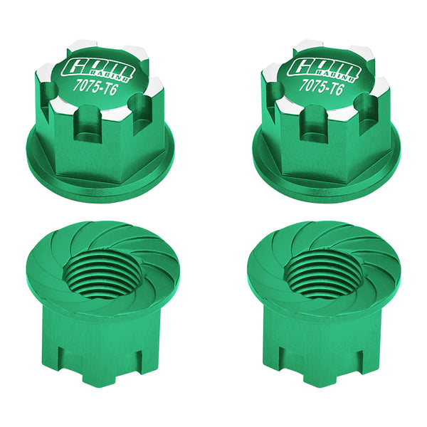 Aluminum 7075-T6 Wheel Lock For Traxxas 1:8 4WD Sledge / 1:5 X Maxx 6S / X Maxx 8S / XRT 8S / 1:10 E-Revo 2.0 VXL / 1:10 Maxx With WideMAXX - 4Pc Set Green