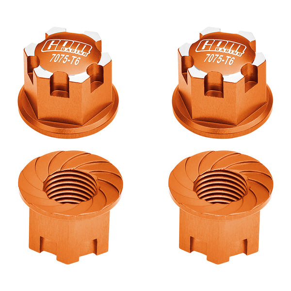 Aluminum 7075-T6 Wheel Lock for Traxxas 1:8 4WD Sledge / 1:5 X Maxx / XRT 8S / 1:6 Sand Car 8S / 1:10 E-Revo 2.0 VXL / 1:10 Maxx with WideMAXX - Orange