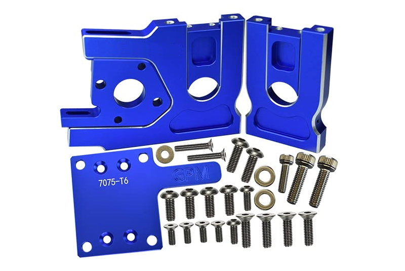 Aluminum 7075-T6 Center Differential Mount Quick Release Motor Base For Traxxas 1/8 4WD Sledge Monster Truck 95076-4 - 30Pc Set Blue