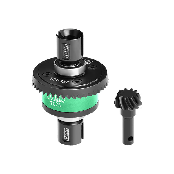 20Crmnti Steel + 7075 Alloy 10/43T Front Or Rear Complete Differential For Traxxas 1/8 4WD Sledge Monster Truck-95076-4 Upgrades - Green