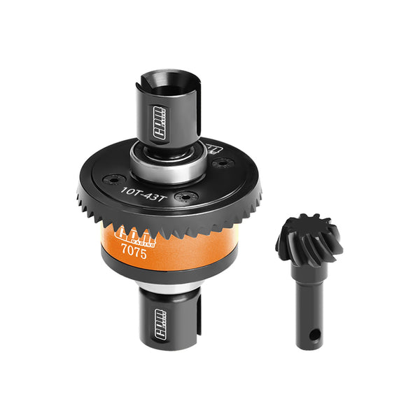 20Crmnti Steel + 7075 Alloy 10/43T Front Or Rear Complete Differential For Traxxas 1/8 4WD Sledge Monster Truck-95076-4 Upgrades - Orange