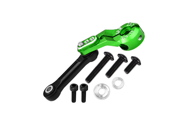 Aluminum 7075-T6 Tie Rod + 25T Servo Horn (Silver Inlay Version) For Traxxas 1/8 4WD Sledge Monster Truck 95076-4 - 9Pc Set Green