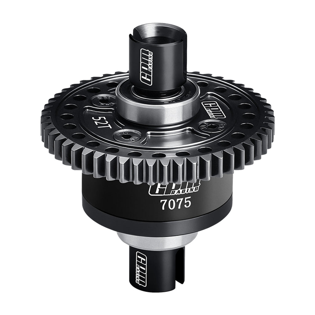 Steel + Aluminum 7075 Alloy 52T Center Complete Differential Set For Traxxas 1/8 4WD Sledge Monster Truck 95076-4 Upgrades - Black