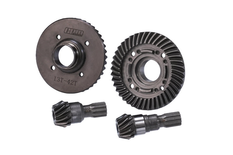 Chrome Steel Front + Rear Spiral Bevel Gears For Traxxas 1:5 X-Maxx 6S / X-Maxx 8S / XRT 8S Monster Truck - Black