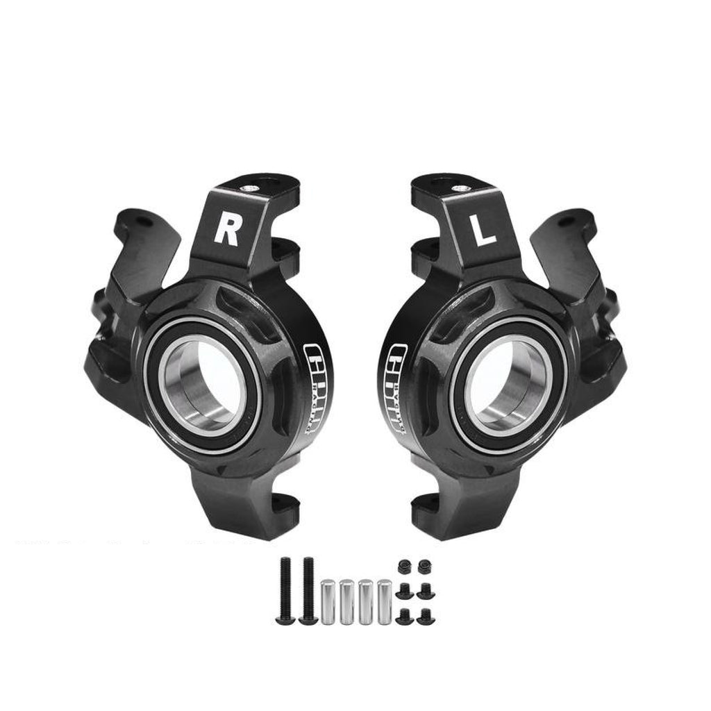 Aluminum 7075-T6 Alloy Steering Knuckle (Larger Bearings) For 1/8 YIKONG YK7081 TB8 4WD Desert Truck Upgrades - Black