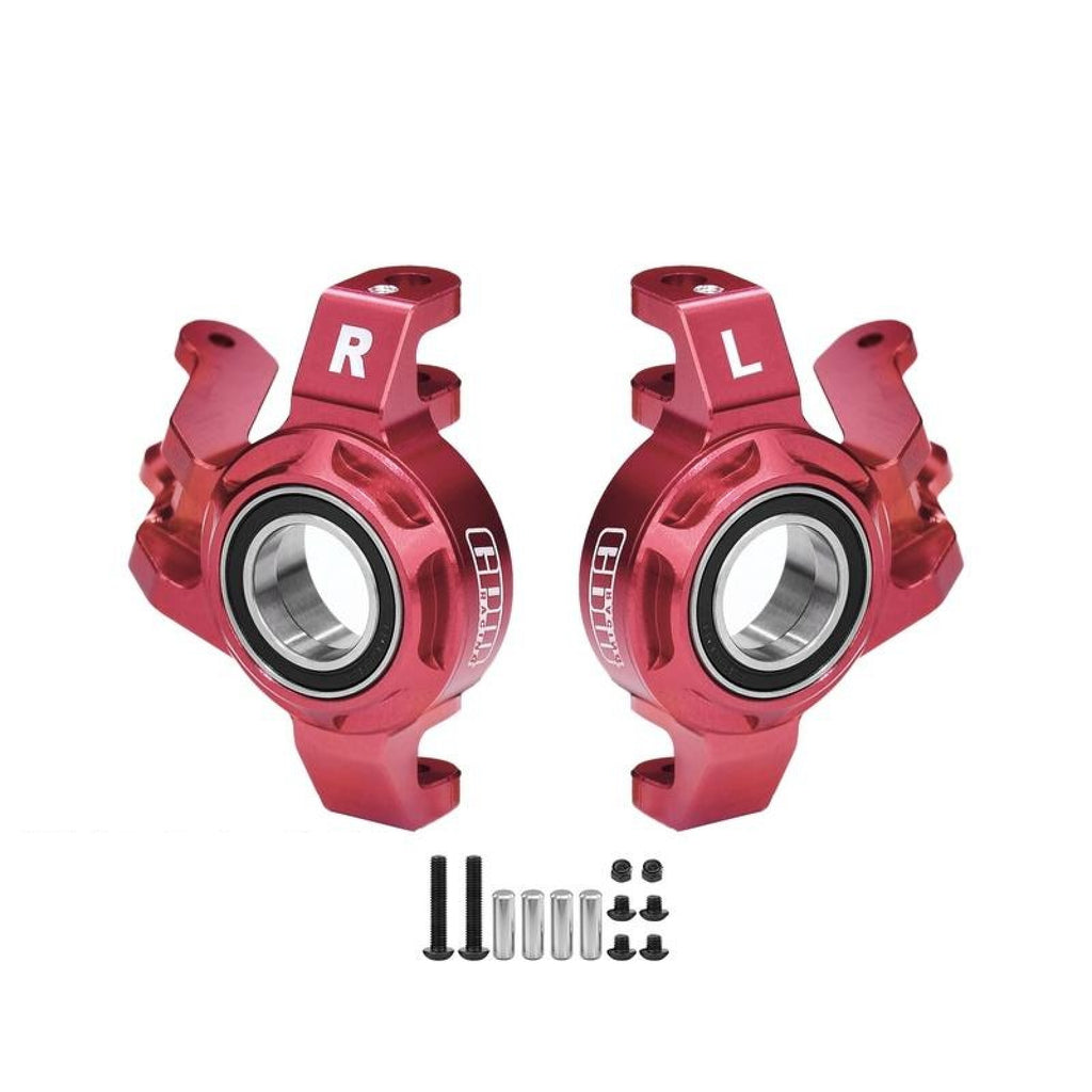 Aluminum 7075-T6 Alloy Steering Knuckle (Larger Bearings) For 1/8 YIKONG YK7081 TB8 4WD Desert Truck Upgrades - Red