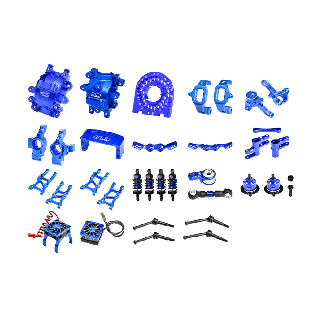Complete Aluminum Upgrade Combo Competition Set For Traxxas 1/10 Ford GT 4-TEC 2.0 4-TEC 2.0 VXL BL-2S 4-TEC 3.0 Corvette 4-TECC 3.0 Toyota - Blue