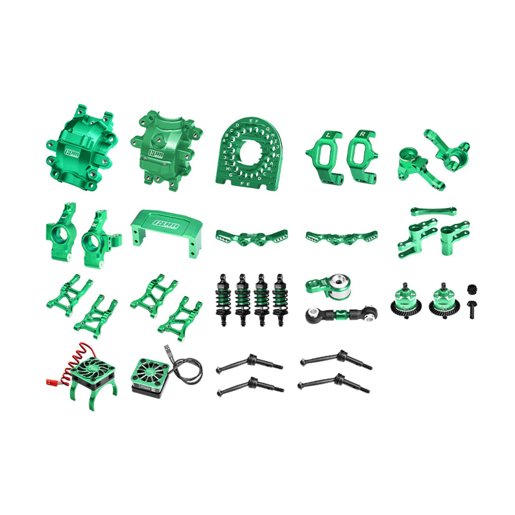 Complete Aluminum Upgrade Combo Competition Set For Traxxas 1/10 Ford GT 4-TEC 2.0 4-TEC 2.0 VXL BL-2S 4-TEC 3.0 Corvette 4-TECC 3.0 Toyota - Green