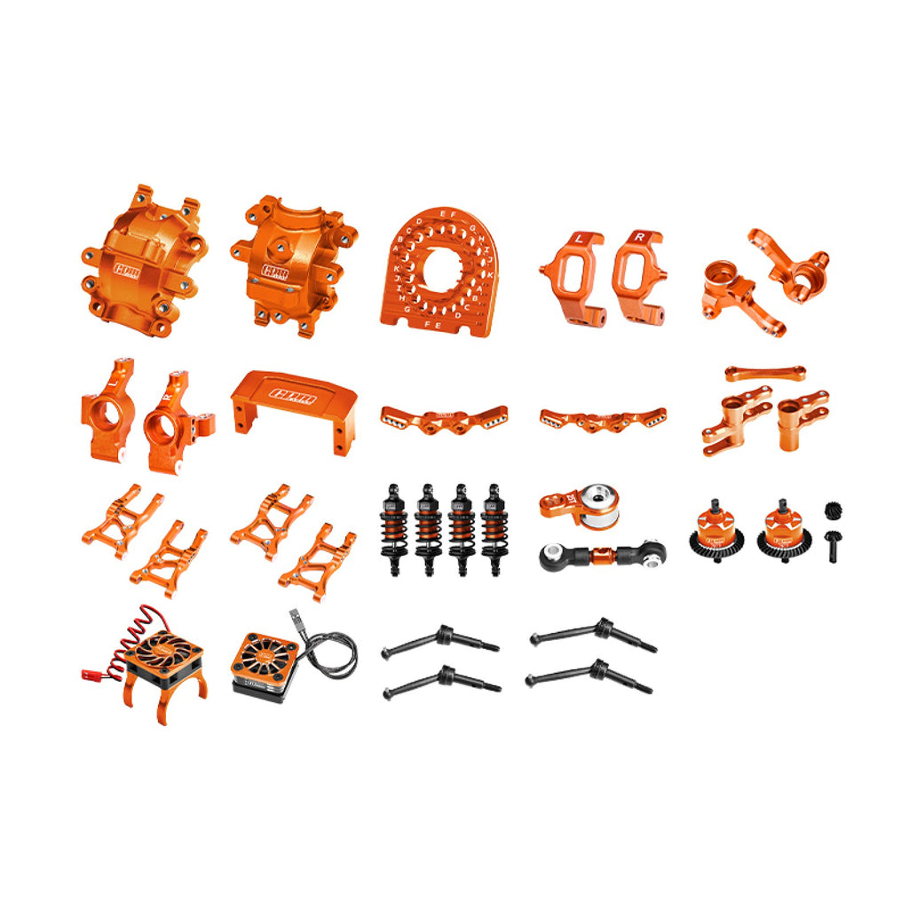 Complete Aluminum Upgrade Combo Competition Set For Traxxas 1/10 Ford GT 4-TEC 2.0 4-TEC 2.0 VXL BL-2S 4-TEC 3.0 Corvette 4-TECC 3.0 Toyota - Orange