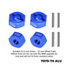 Aluminum 7075-T6 Alloy Front and Rear 12mm Wheel Hub Axle Hole 6mm For Traxxas 1:10 Ford Fiesta ST / Bigfoot 2S / Rustler 2S / Slash 4X4 VXL / Ford Raptor R / Stampede / 1:8 JATO 4X4 VXL - Blue