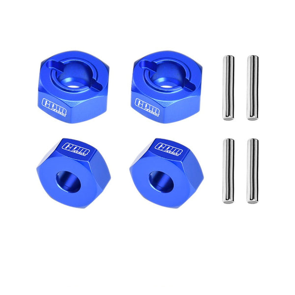 Aluminum 7075-T6 Alloy Front and Rear 12mm Wheel Hub Axle Hole 6mm For Traxxas 1:10 Ford Fiesta ST / Bigfoot 2S / Rustler 2S / Slash 4X4 VXL / Ford Raptor R / Stampede / 1:8 JATO 4X4 VXL - Blue