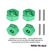 Aluminum 7075-T6 Alloy Front and Rear 12mm Wheel Hub Axle Hole 6mm For Traxxas 1:10 Ford Fiesta ST / Bigfoot 2S / Rustler 2S / Slash 4X4 VXL / Ford Raptor R / Stampede / 1:8 JATO 4X4 VXL - Green