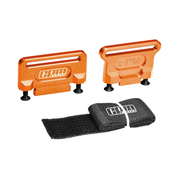 Aluminum 7075 Alloy Retainer Battery Hold-Down For Traxxas 1:8 Jato 4S 2S / Slash 4X4 LCG / Ford Fiesta ST Rally /  Slash 4X4 VXL Ultimate Upgrades - Orange
