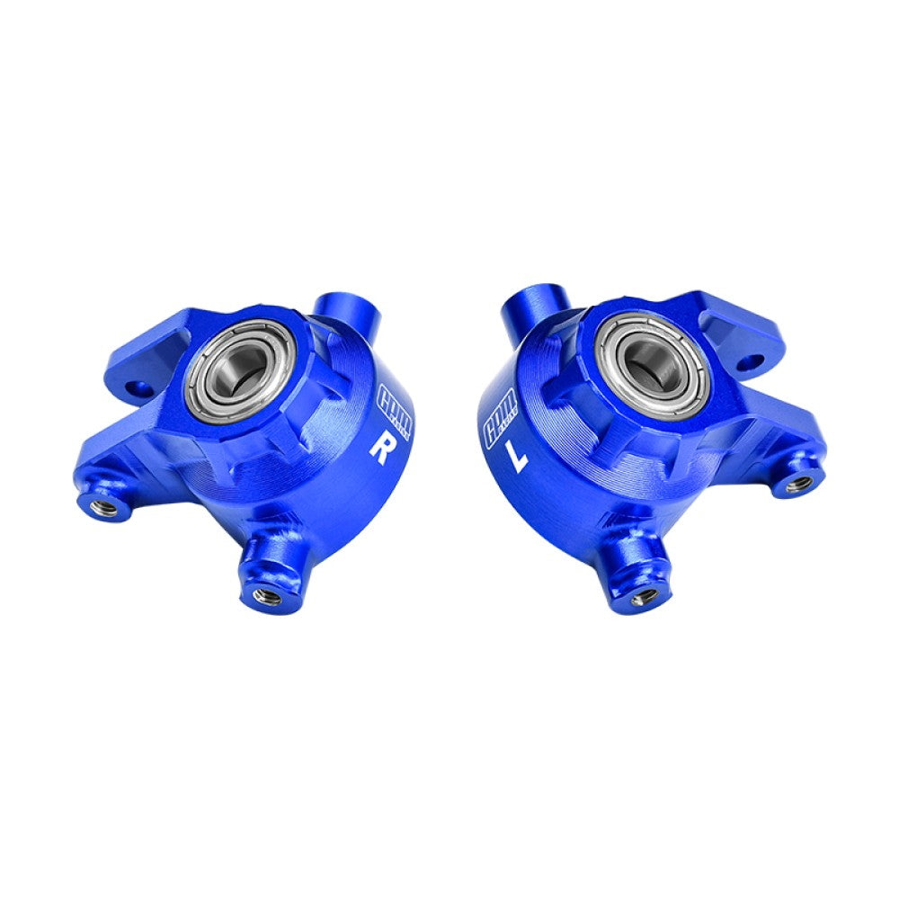 Aluminum 7075 Alloy Front Steering Blocks With Oversize Bearing For Traxxas 1:8 JATO 4X4 VXL / 1:10 BIGFOOT / FORD F-150 RAPTOR / RUSTLER / SLASH / STAMPEDE / FORD FIESTA ST RALLY - Blue