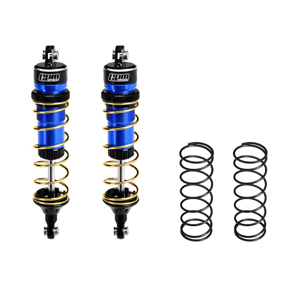 Aluminum 6061-T6 Alloy Front Adjustable Spring Shock 104mm For Traxxas 1:8 JATO 4X4 VXL Brushless-90386-4 / JATO 4X4 Brushless-90154-4 RC Buggy Upgrades - Blue