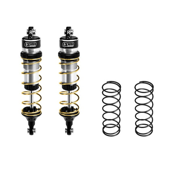 Aluminum 6061-T6 Alloy Rear Adjustable Spring Shock 104mm For Traxxas 1:8 JATO 4X4 VXL Brushless / 1:10 Rustler 4X4 Ultimate / Slash Ultimate / Slash Mudboss Racer Upgrades - Silver