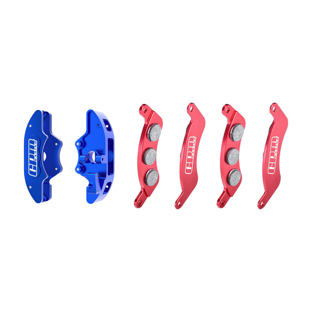 Aluminum 7075-T6 Alloy Front Brake Calipers & Brake Pads Left & Right For Traxxas 1/6 FUNCO PRO SCALE 2WD SAND CAR 8S-109076-4 Upgrades  - Blue