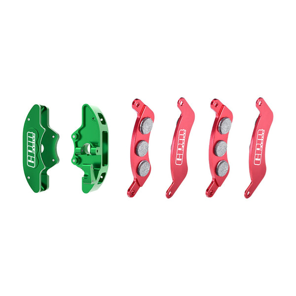 Aluminum 7075-T6 Alloy Front Brake Calipers & Brake Pads Left & Right For Traxxas 1/6 FUNCO PRO SCALE 2WD SAND CAR 8S-109076-4 Upgrades  - Green