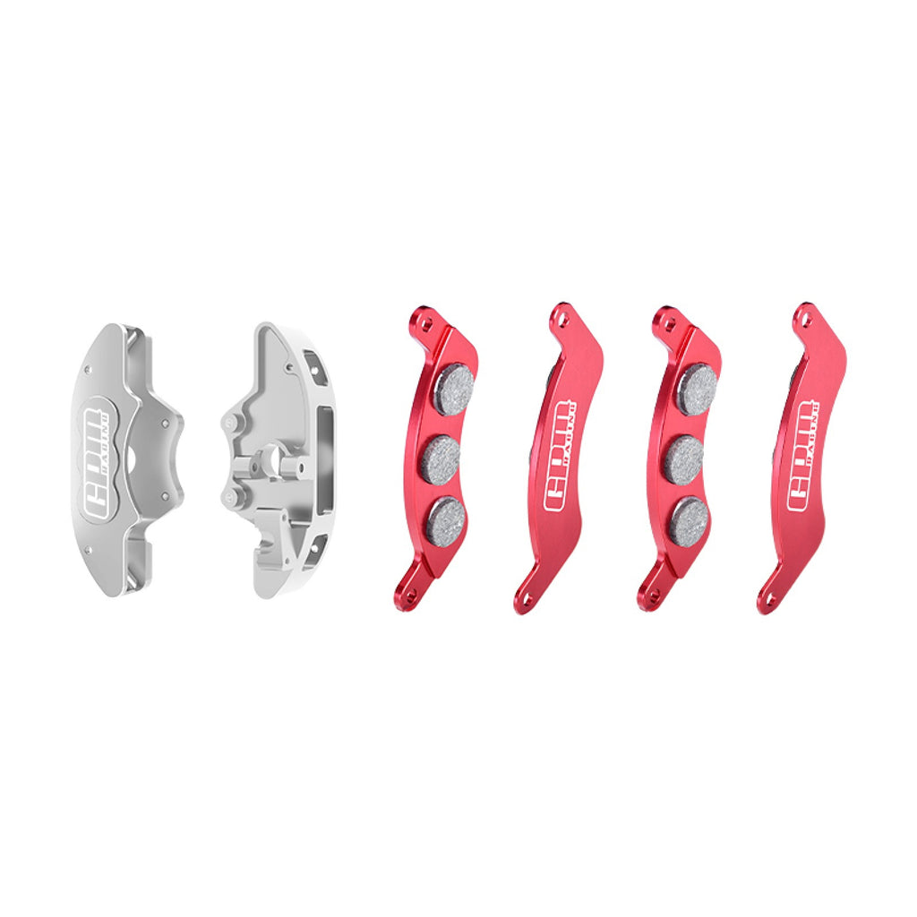 Aluminum 7075-T6 Alloy Front Brake Calipers & Brake Pads Left & Right For Traxxas 1/6 FUNCO PRO SCALE 2WD SAND CAR 8S-109076-4 Upgrades  - Silver