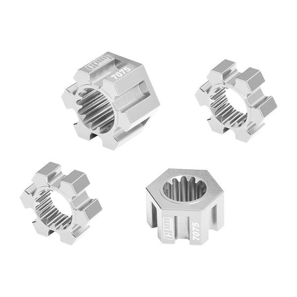 Aluminum 7075-T6 Alloy 24mm Wheel Hex Hubs For Traxxas 1/6 Funco Pro Scale 2WD Sand Car 8S-109076-4 Upgrades - Silver