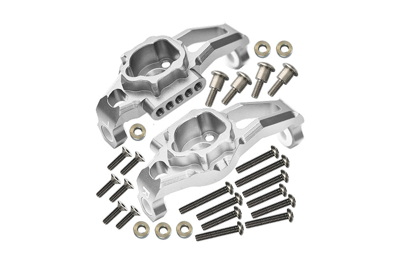 Traxxas TRX-4 Trail Defender Crawler / TRX-6 Mercedes-Benz G63 Aluminum Adjustable Front C Hub - 1Pr Set Silver
