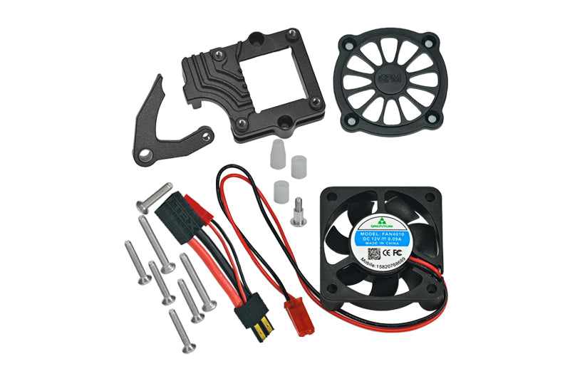 Traxxas TRX-4 Trail Defender Crawler / TRX-6 Mercedes-Benz G63 Aluminum Motor Cooling Fan With Easy Switch - 1 Set Black