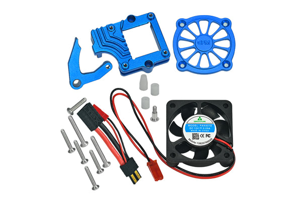 Traxxas TRX-4 Trail Defender Crawler / TRX-6 Mercedes-Benz G63 Aluminum Motor Cooling Fan With Easy Switch - 1 Set Blue