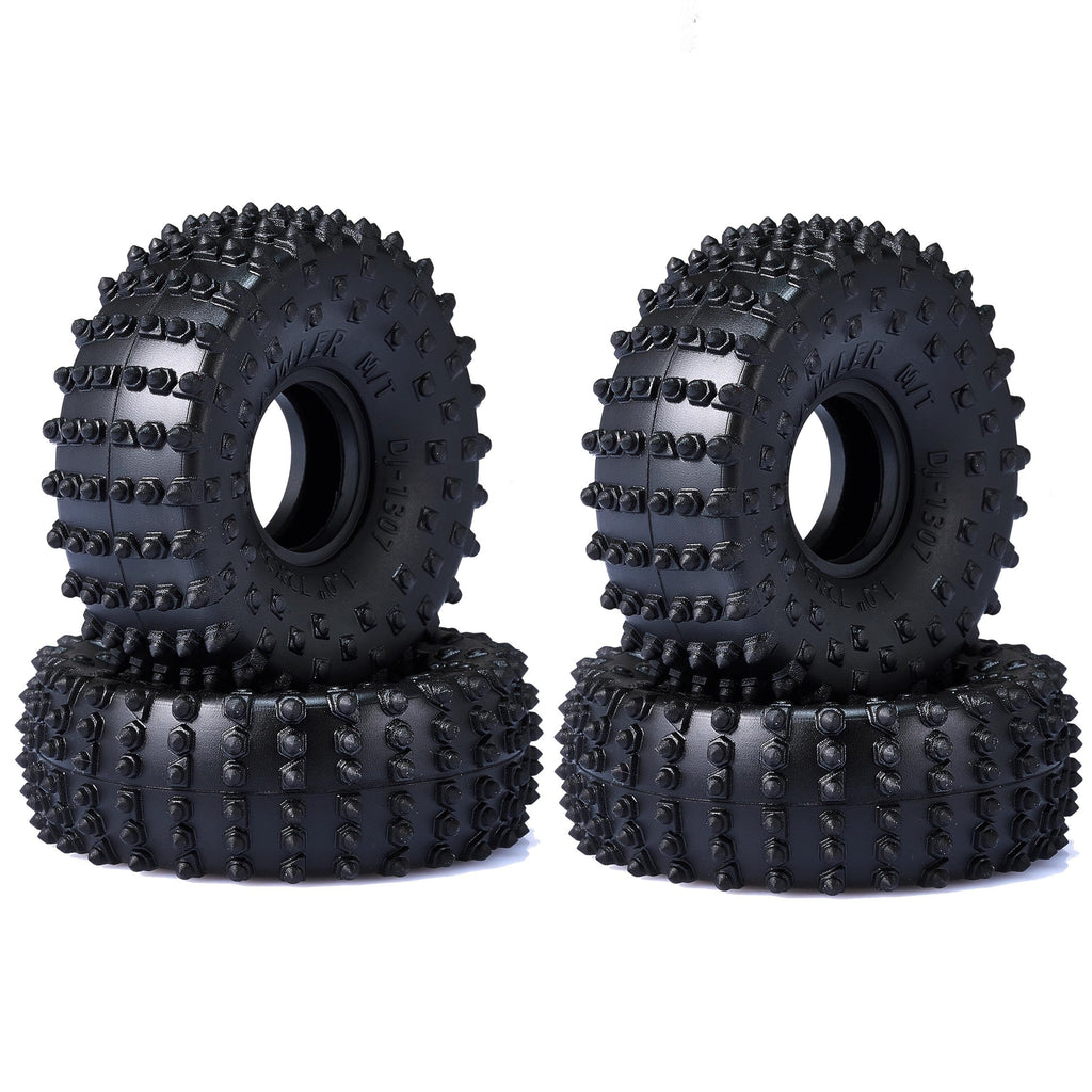 Widen 1.0 Inch Nailed Rubber Tires 72mm X 27mm With Foam Inserts For Traxxas 1:18 TRX4M Ford Bronco / TRX4M Land Rover Defender / Axial 1:24 SCX24 Deadbolt / SCX24 Jeep Wrangler Upgrades