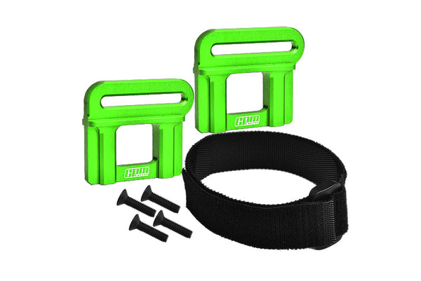 Aluminum 7075 Alloy Battery Hold-Down Retainer For Traxxas 1:8 4WD Maxx Slash 6S Brushless Short Course Truck 102076-4 / 4WD Sledge Monster Truck-95076-4 Upgrades - Green