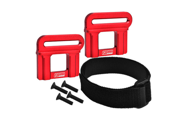 Aluminum 7075 Alloy Battery Hold-Down Retainer For Traxxas 1:8 4WD Maxx Slash 6S Brushless Short Course Truck 102076-4 / 4WD Sledge Monster Truck-95076-4 Upgrades - Red